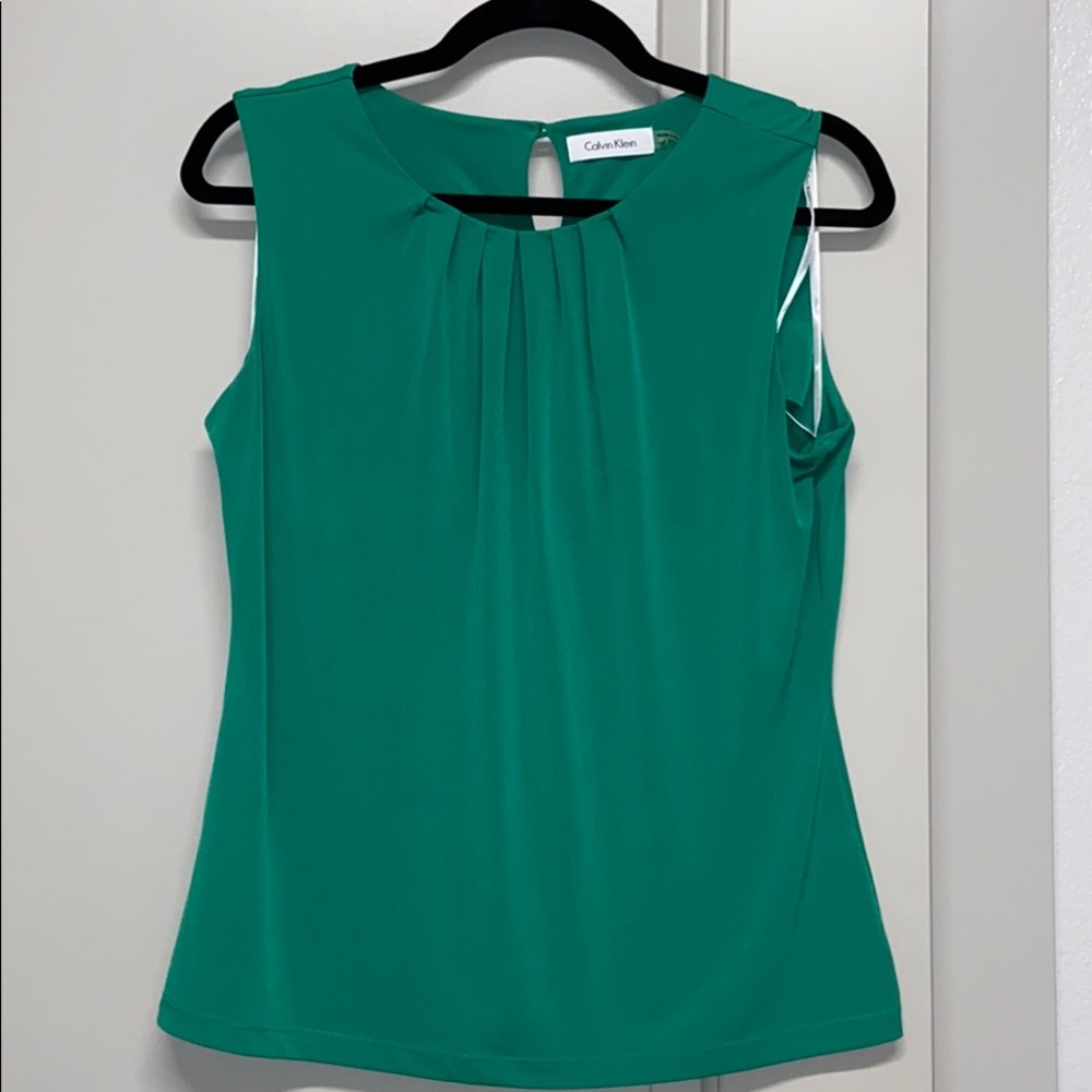 Calvin Klein Green Sleeveless Blouse